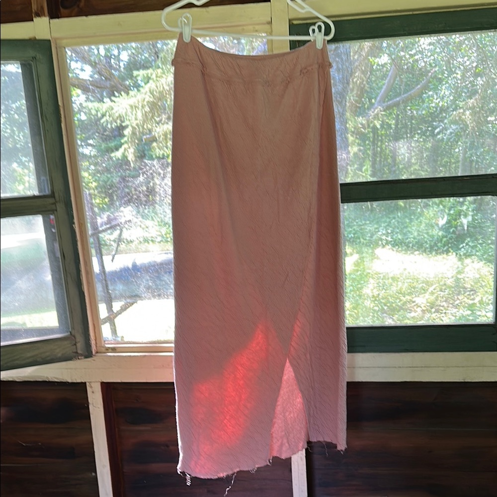 Free People Pink Maxi Pencil Skirt Resort Wear L